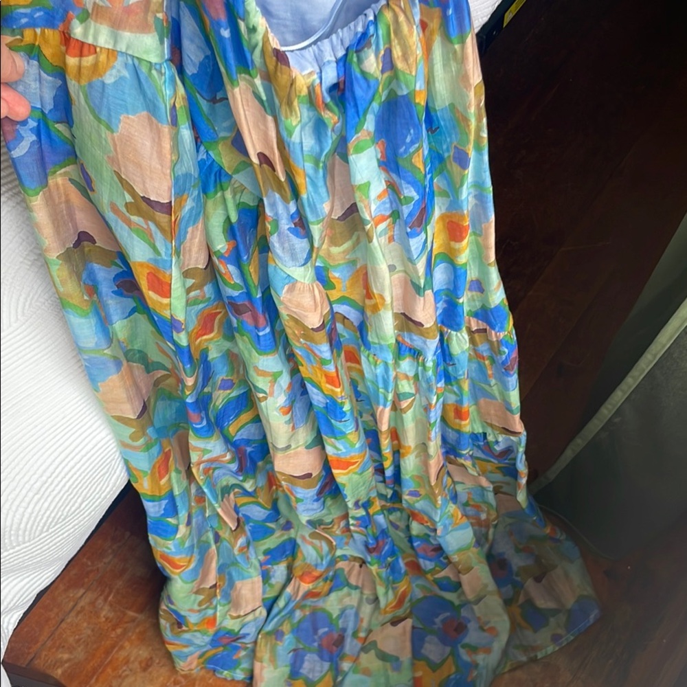 ASTR Miaka Floral Maxi Dress Blue multi abstract size XS - Picture 10 of 10